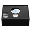 Open Top 15 Inch Stainless Steel Hotel Room Safe with Key Lock Hydraulic Rod Laptop Compartment Door Locking Function