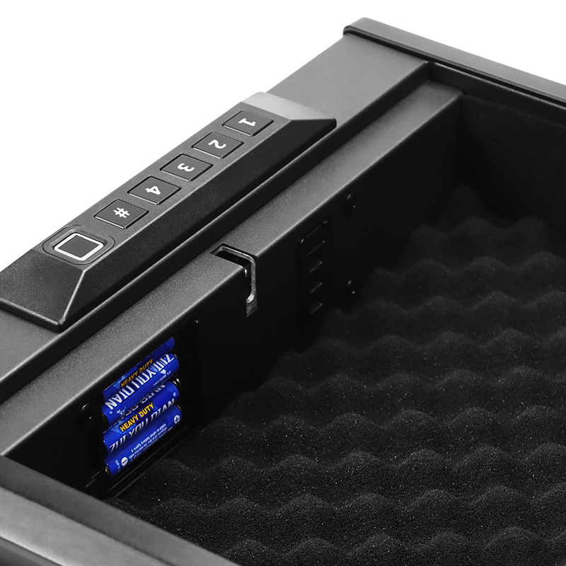 Biometric Gun Safe for Handgun Fingerprint with Keys And Keypad Handgun Alarm Gun Lock Box