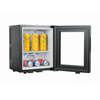 20L Stainless Steel Mini Fridge Good Quality Portable Electric Automatic Air Cooling with Glass Door Black for Hotel Application