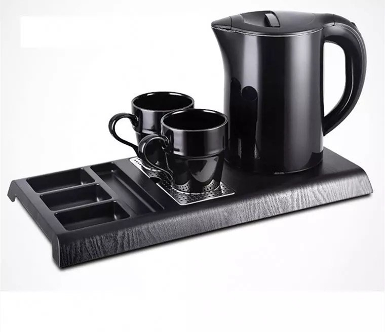 Portable 304 Stainless Steel Electric Kettle Tray Set Household Hotel Hospitality Tea Service with Smart Strix Controller
