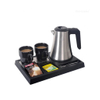 Luxury Electric Kettle With Tray Set New Factory Release Portable Steel Glass Small Size for Tea in Home & Hotel Room Hot Sale
