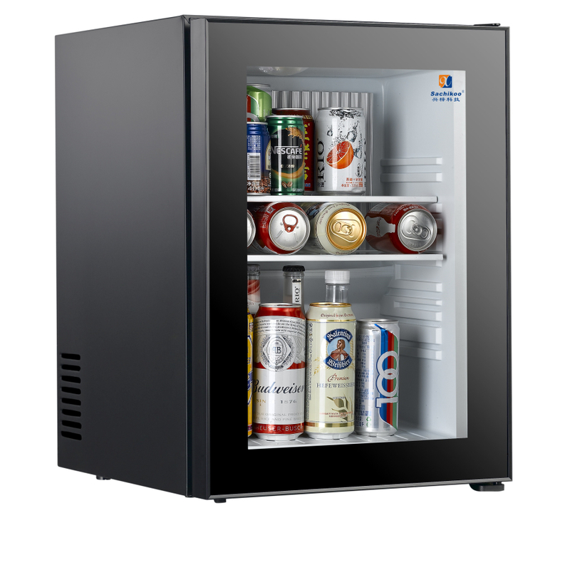 Glass Door Minibar Fridge Refrigerator for Hotel No Noise Luxury 40L Sachikoo 220v 65 Air Cooling Diagnostic Tools Fridge 65W