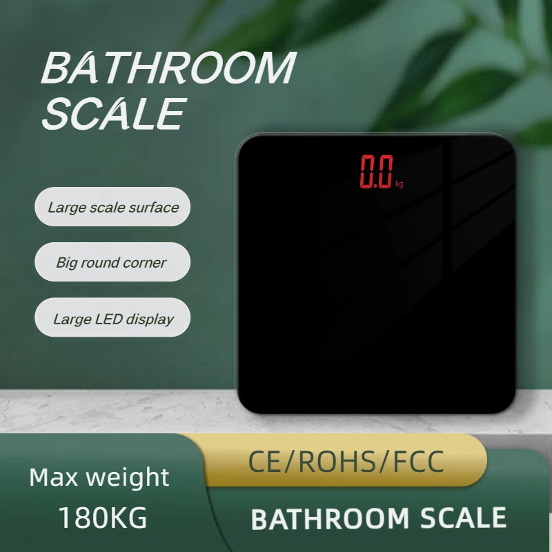 Sachikoo Automatic 6MM Toughened Glass Weighing Scales ABS Material LCD Control Home Office Bathroom Use Battery Electric Power